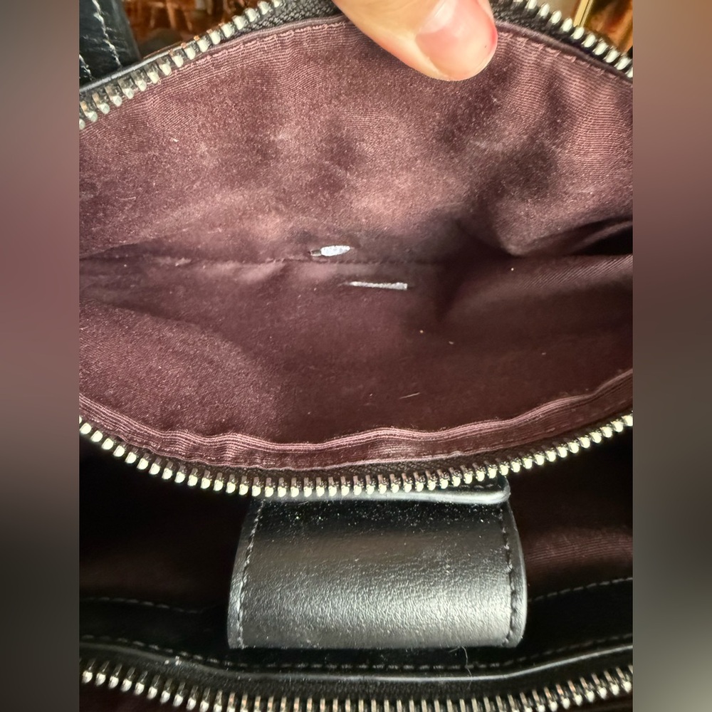 Coach Embossed C Black Leather Handbag Crossbody - Picture 6 of 15